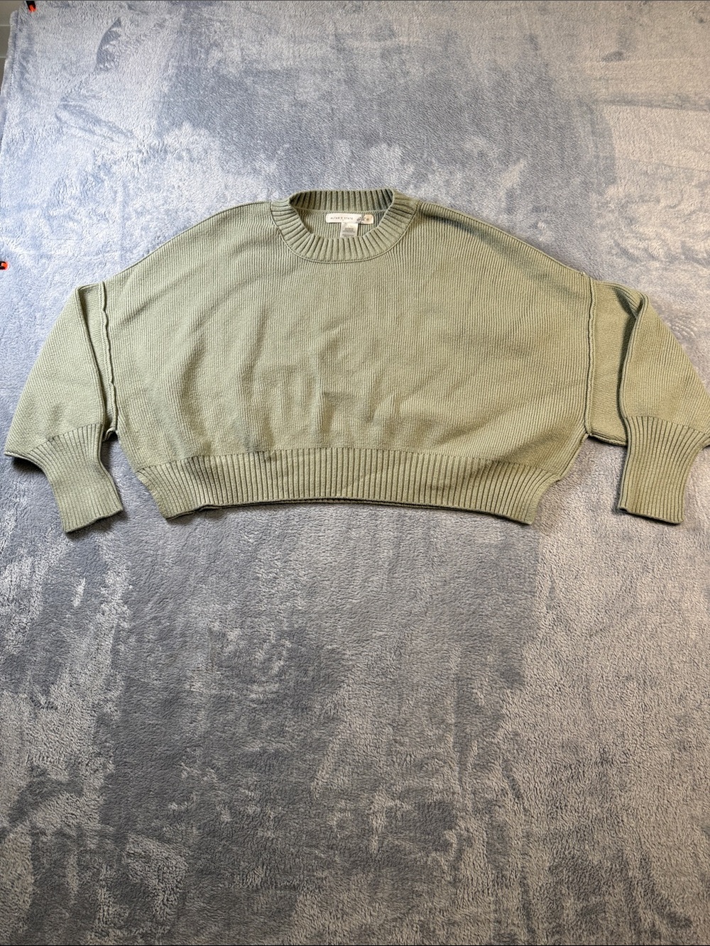Altar'd State Olive Green Cropped Knit Sweater #3154